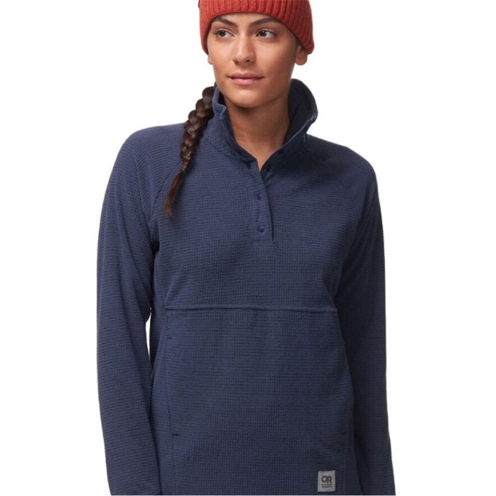 NWT Outdoor Research Women’s Trail Mix Snap Pullover – Small - Naval Blue